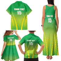 Custom Nigeria Cricket Family Matching Tank Maxi Dress and Hawaiian Shirt Come On Yellow Greens - Wonder Print Shop