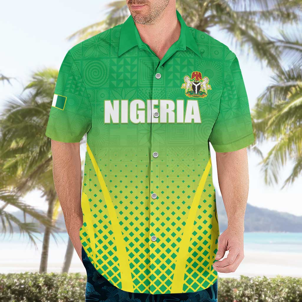 Custom Nigeria Cricket Hawaiian Shirt Come On Yellow Greens - Wonder Print Shop