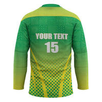 Custom Nigeria Cricket Hockey Jersey Come On Yellow Greens - Wonder Print Shop