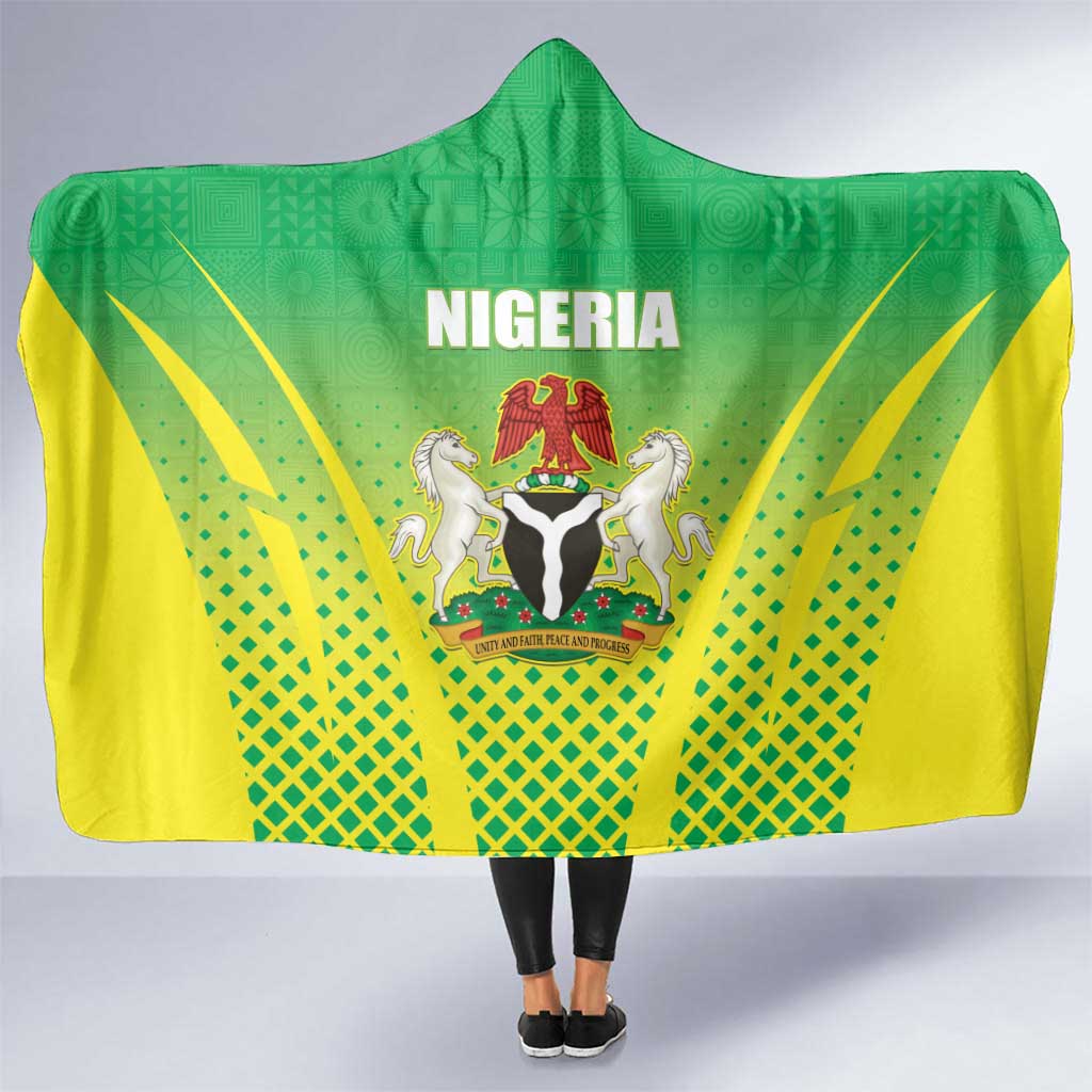 Nigeria Cricket Hooded Blanket Come On Yellow Greens - Wonder Print Shop