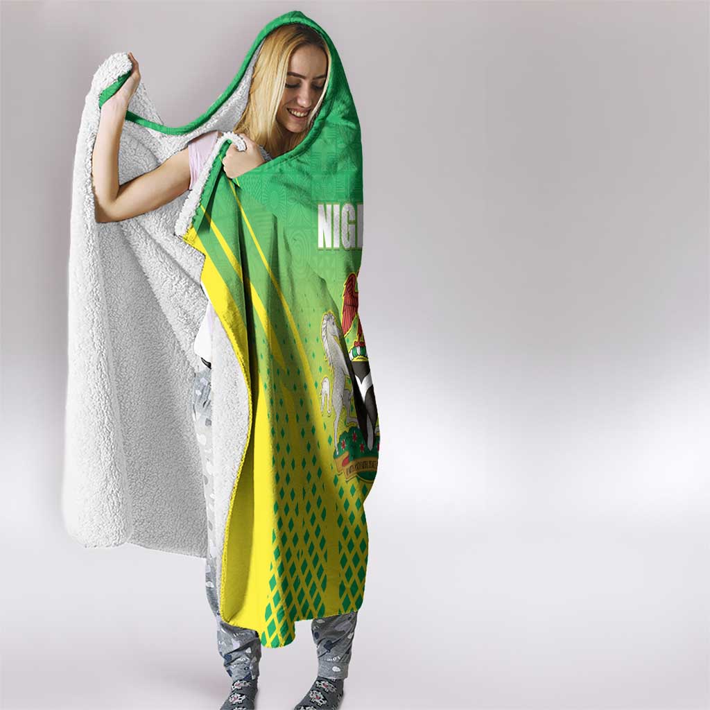 Nigeria Cricket Hooded Blanket Come On Yellow Greens - Wonder Print Shop