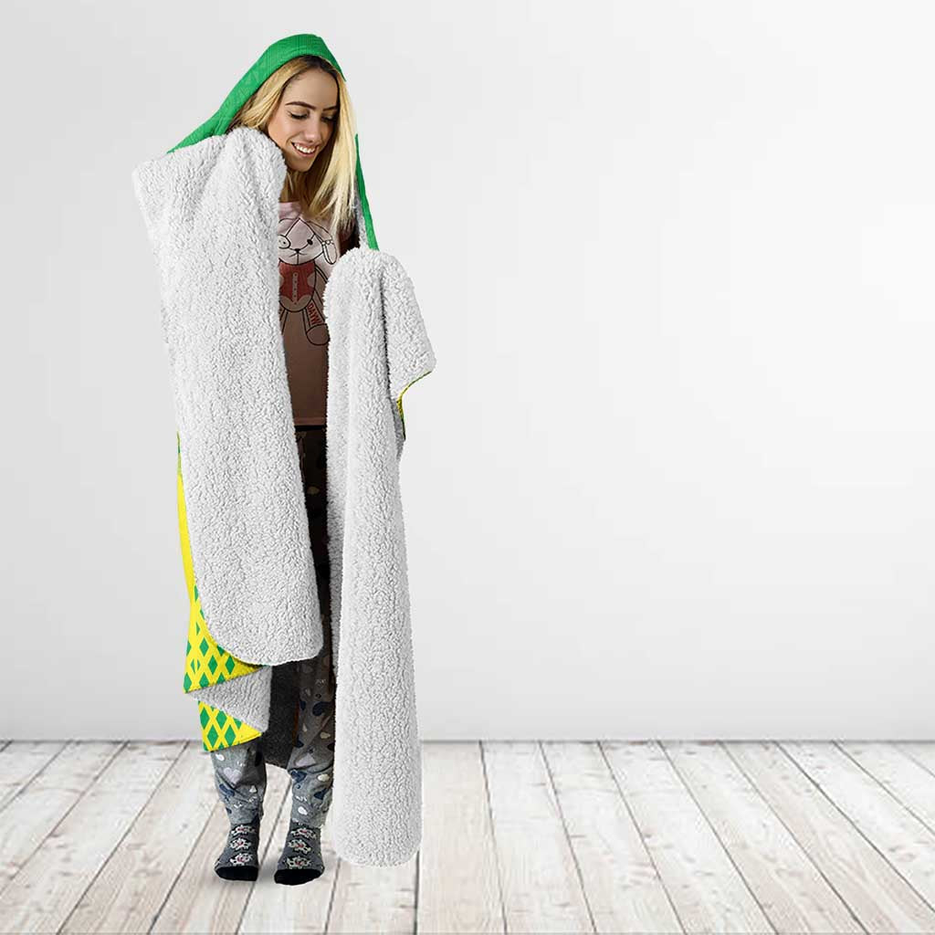 Nigeria Cricket Hooded Blanket Come On Yellow Greens - Wonder Print Shop