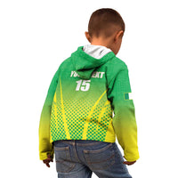 Custom Nigeria Cricket Kid Hoodie Come On Yellow Greens - Wonder Print Shop