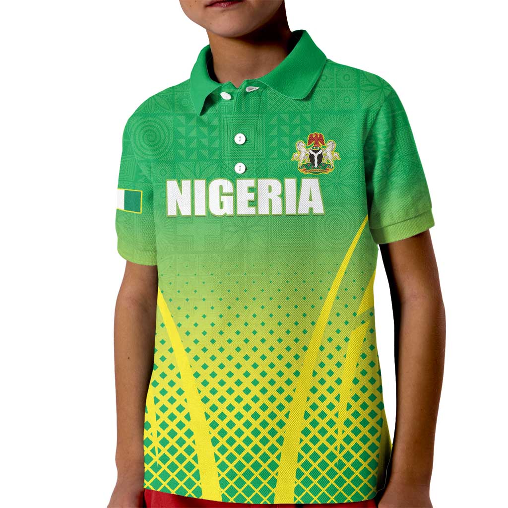 Custom Nigeria Cricket Kid Polo Shirt Come On Yellow Greens - Wonder Print Shop