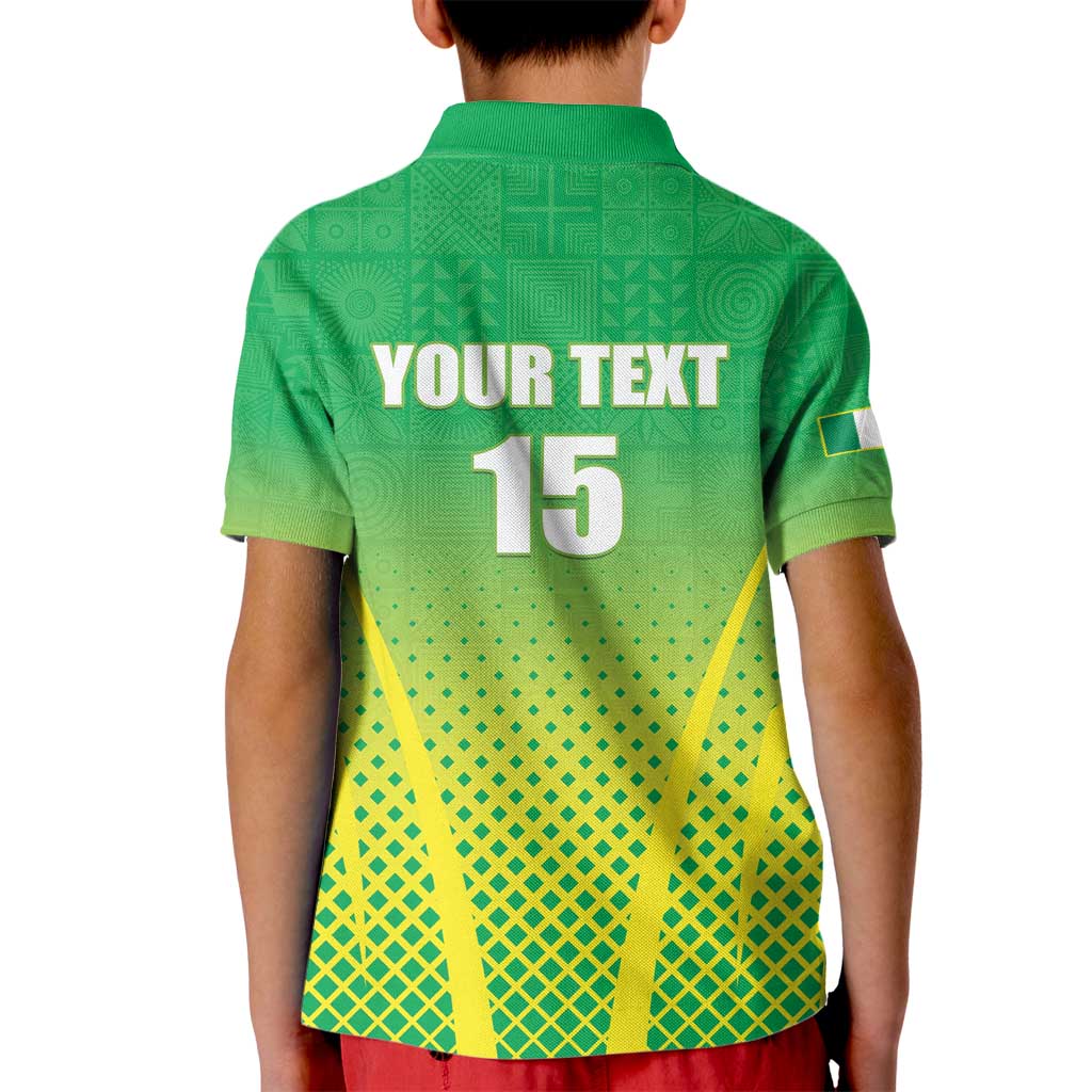 Custom Nigeria Cricket Kid Polo Shirt Come On Yellow Greens - Wonder Print Shop