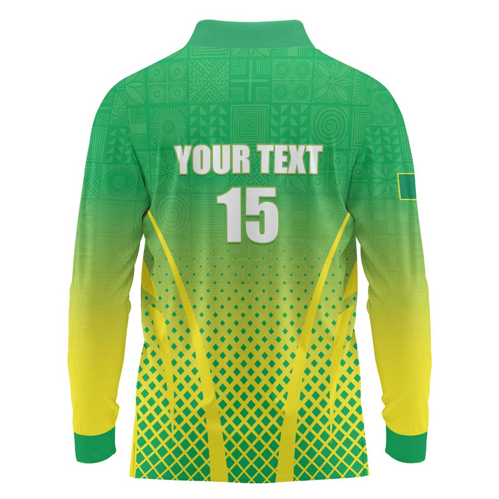 Custom Nigeria Cricket Long Sleeve Polo Shirt Come On Yellow Greens - Wonder Print Shop