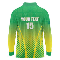 Custom Nigeria Cricket Long Sleeve Polo Shirt Come On Yellow Greens - Wonder Print Shop