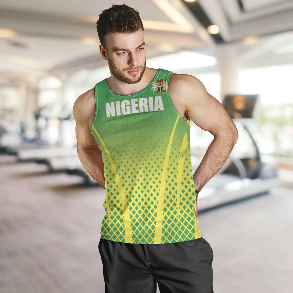 Custom Nigeria Cricket Men Tank Top Come On Yellow Greens - Wonder Print Shop