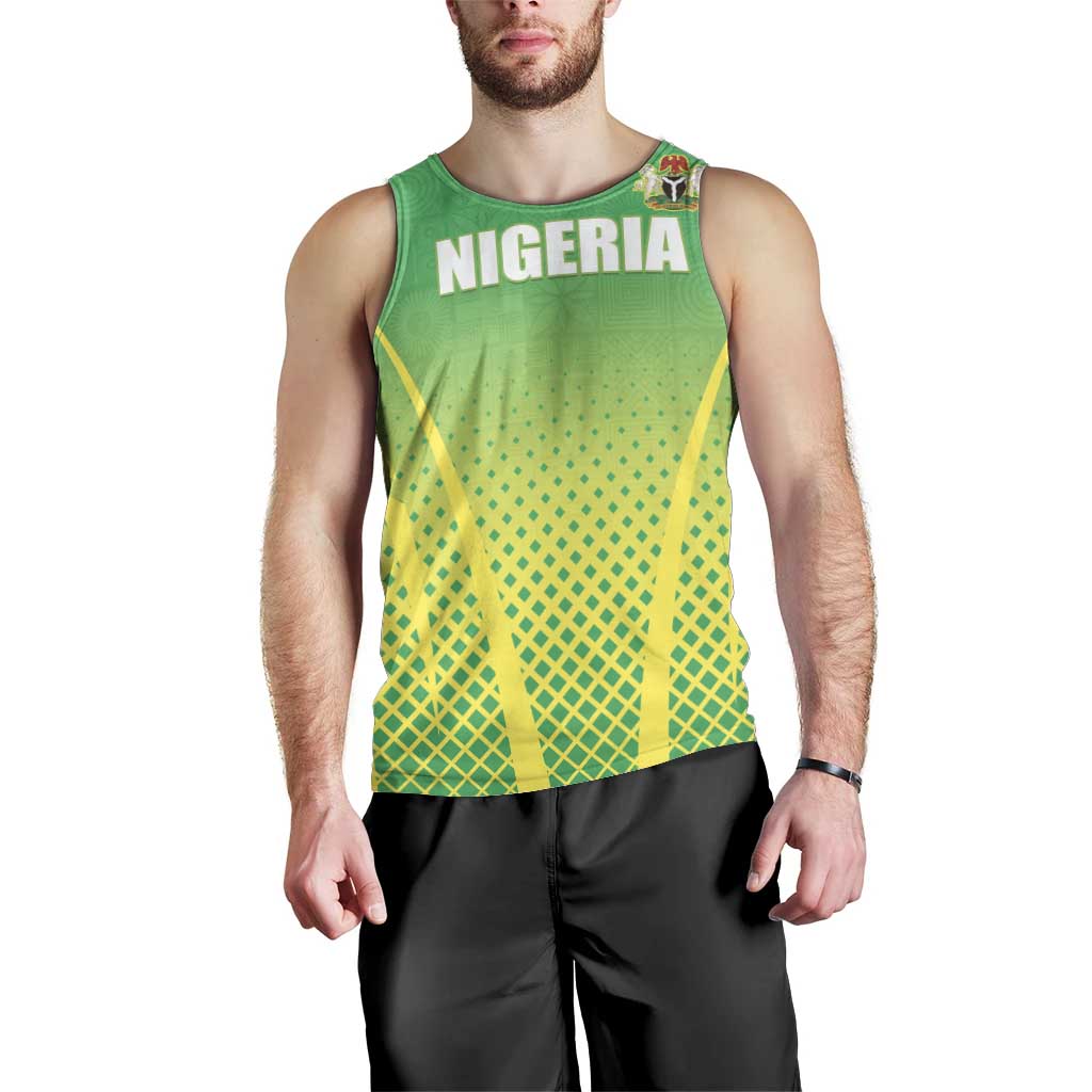 Custom Nigeria Cricket Men Tank Top Come On Yellow Greens - Wonder Print Shop