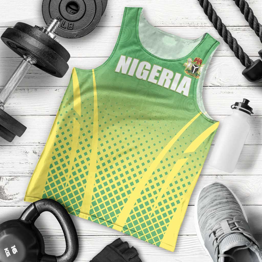 Custom Nigeria Cricket Men Tank Top Come On Yellow Greens - Wonder Print Shop