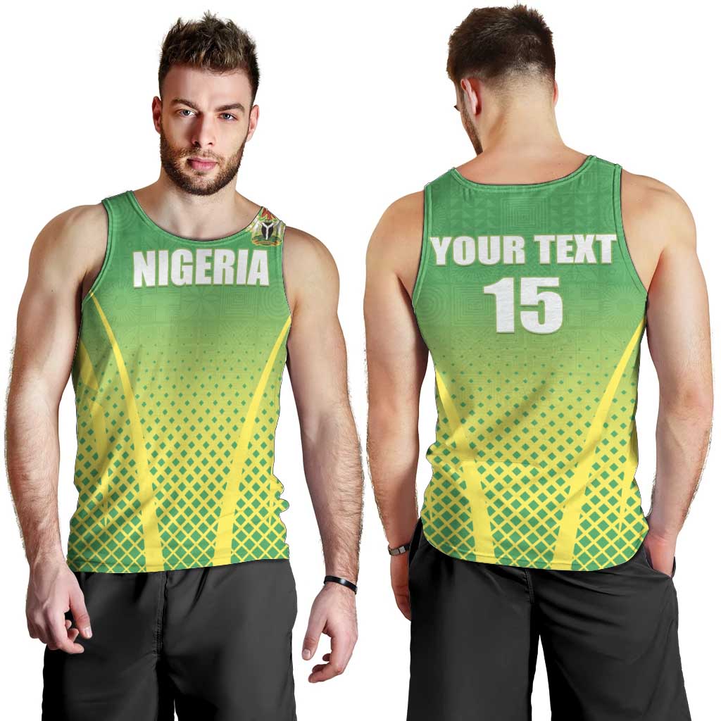 Custom Nigeria Cricket Men Tank Top Come On Yellow Greens - Wonder Print Shop