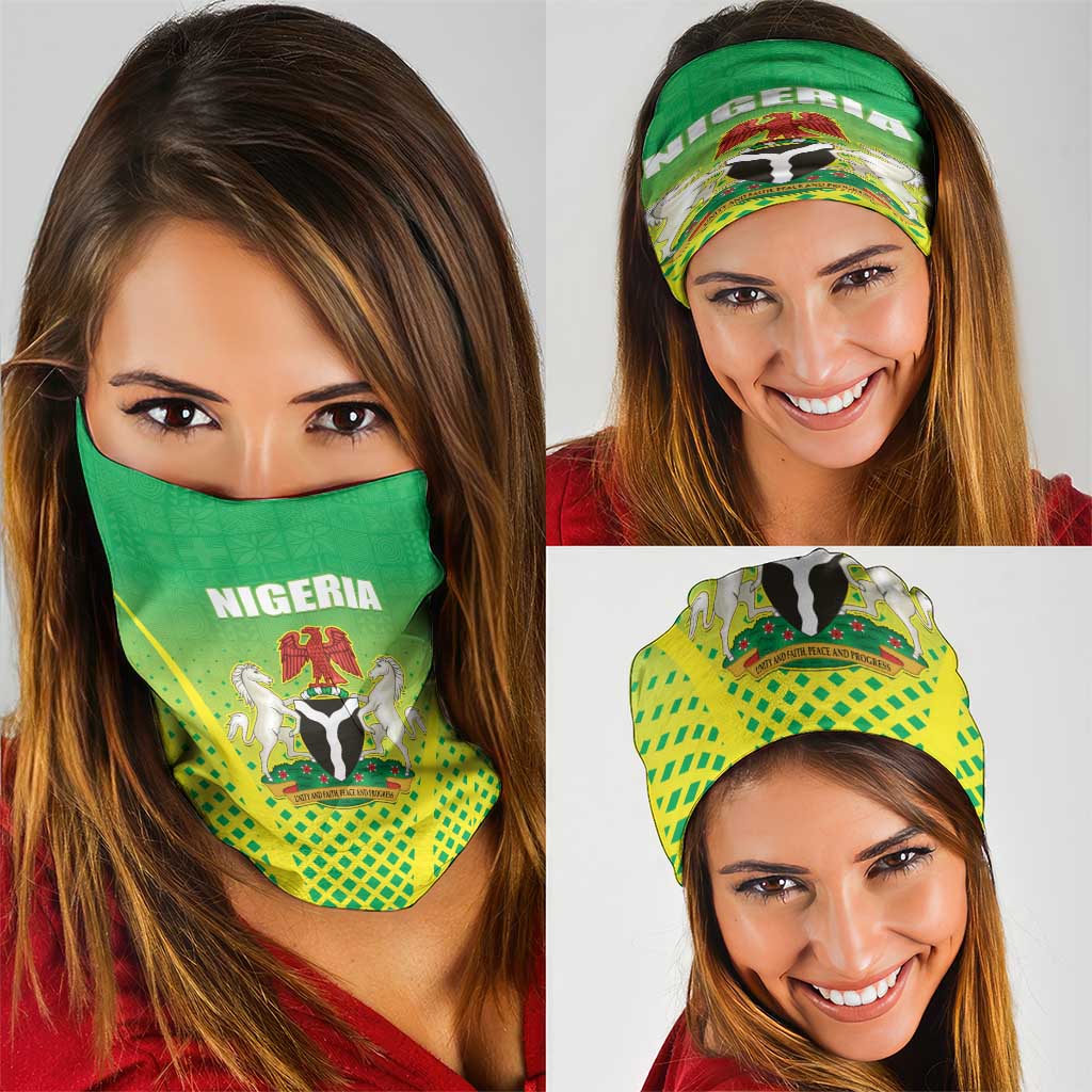 Nigeria Cricket Neck Gaiter Come On Yellow Greens - Wonder Print Shop