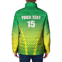 Custom Nigeria Cricket Padded Jacket Come On Yellow Greens - Wonder Print Shop