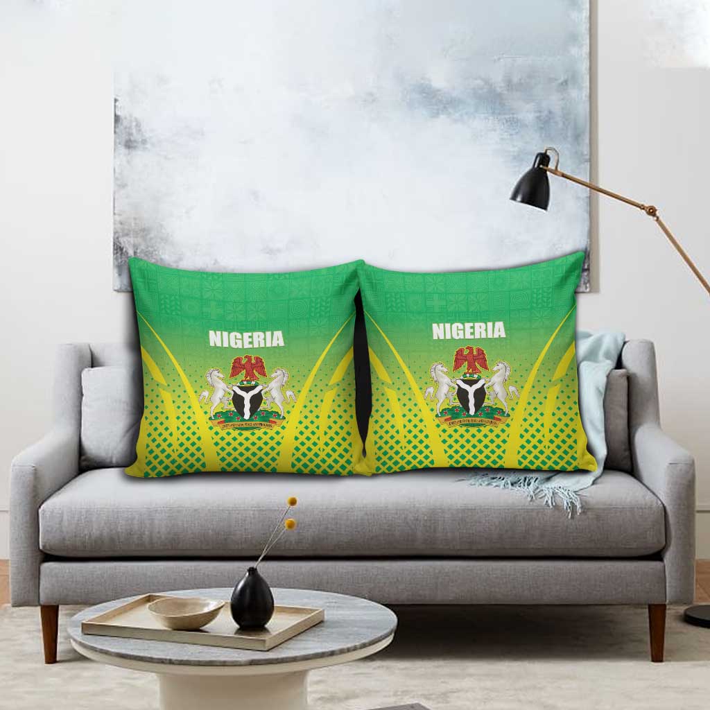 Nigeria Cricket Pillow Cover Come On Yellow Greens - Wonder Print Shop