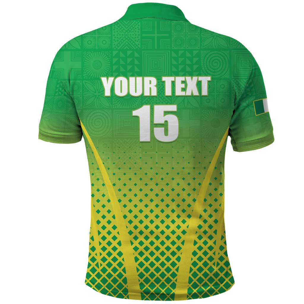 Custom Nigeria Cricket Polo Shirt Come On Yellow Greens - Wonder Print Shop