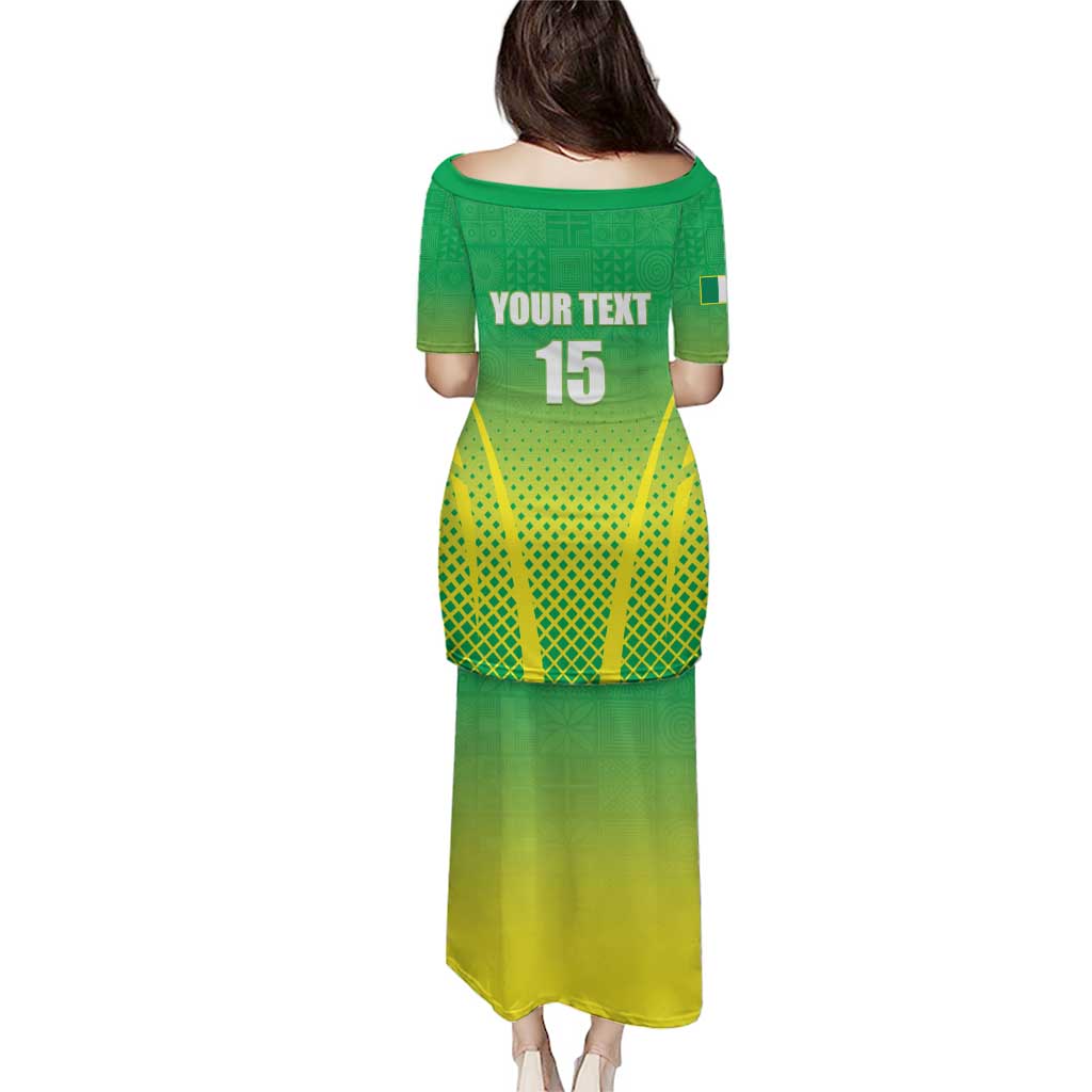 Custom Nigeria Cricket Puletasi Come On Yellow Greens - Wonder Print Shop