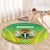 Nigeria Cricket Round Carpet Come On Yellow Greens - Wonder Print Shop