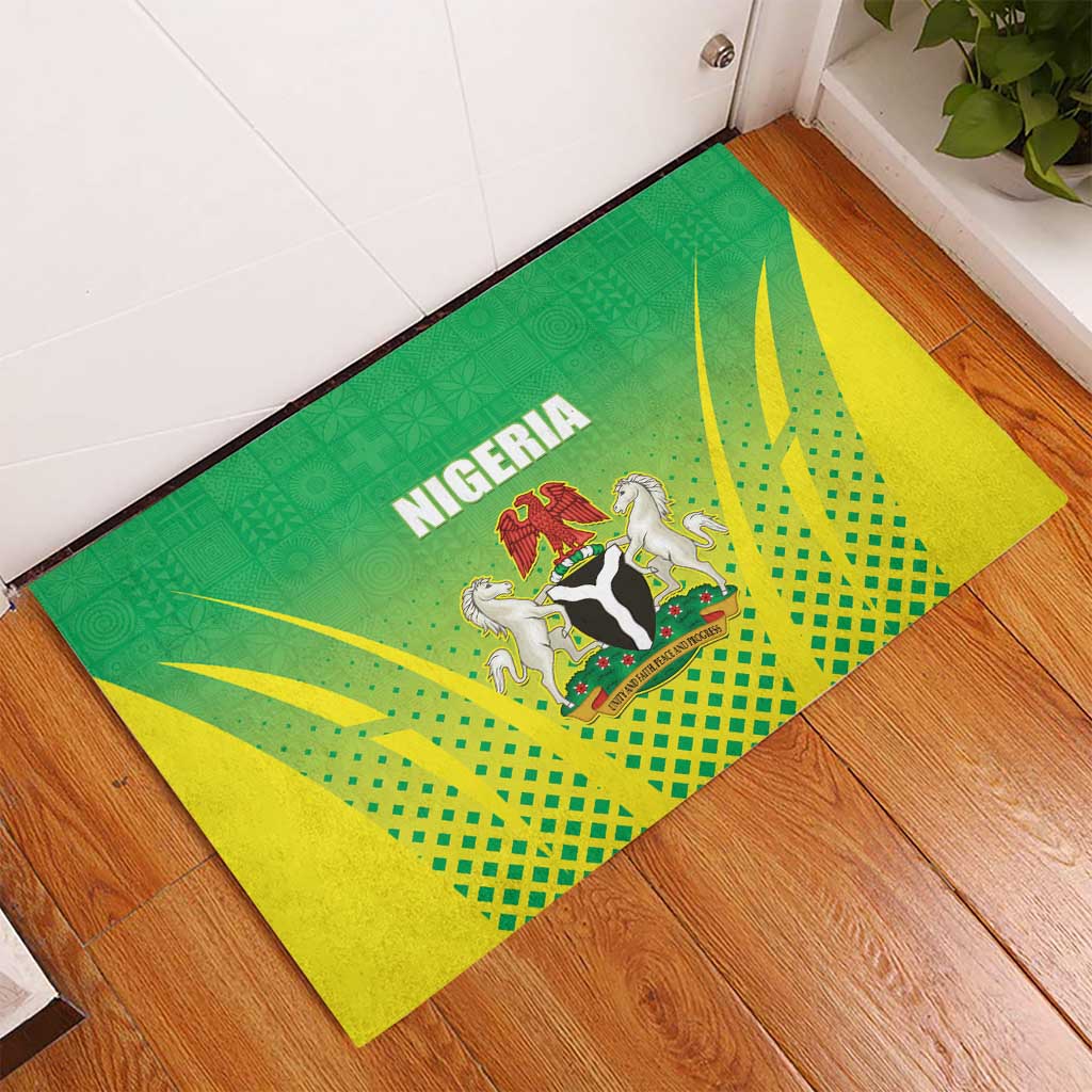 Nigeria Cricket Rubber Doormat Come On Yellow Greens - Wonder Print Shop