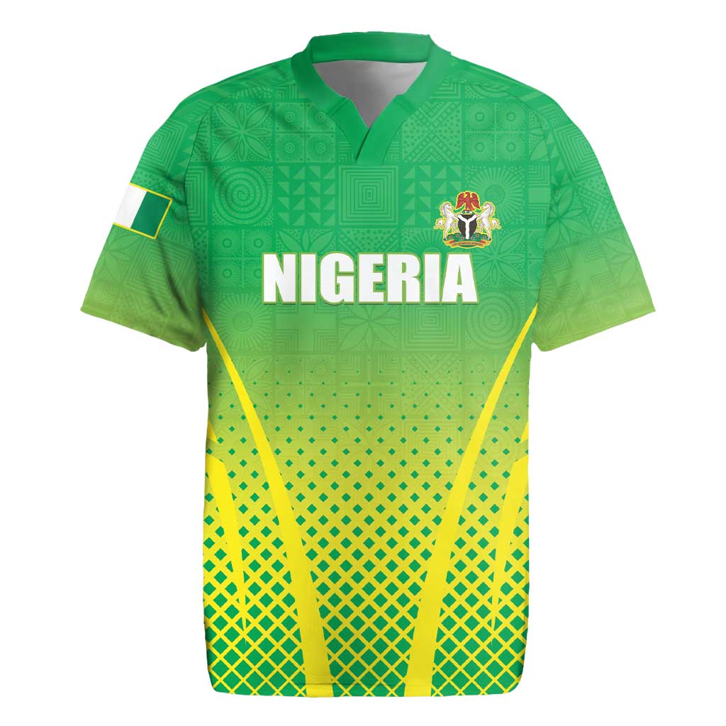 Custom Nigeria Cricket Rugby Jersey Come On Yellow Greens - Wonder Print Shop