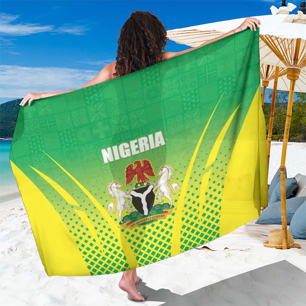 Nigeria Cricket Sarong Come On Yellow Greens - Wonder Print Shop