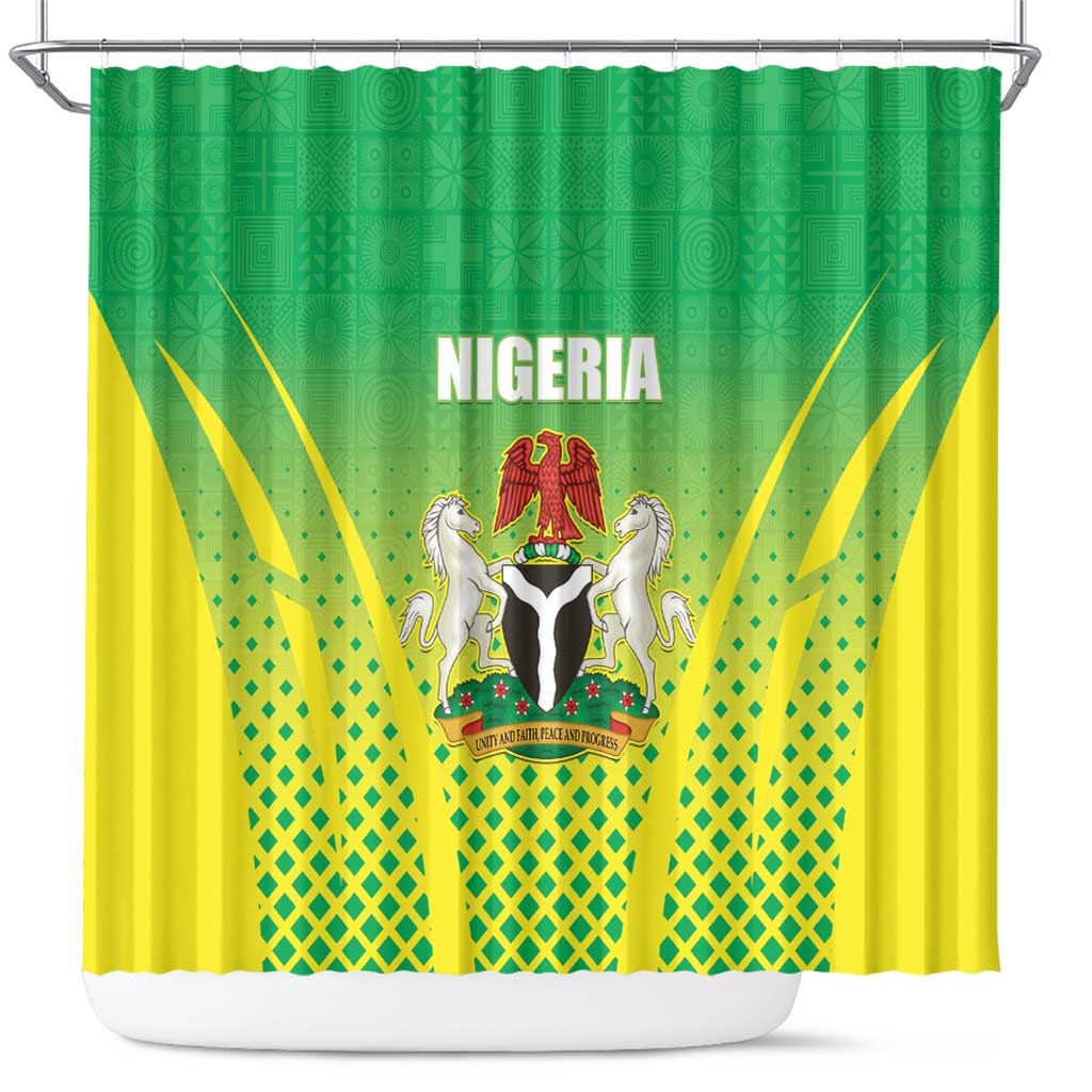 Nigeria Cricket Shower Curtain Come On Yellow Greens - Wonder Print Shop