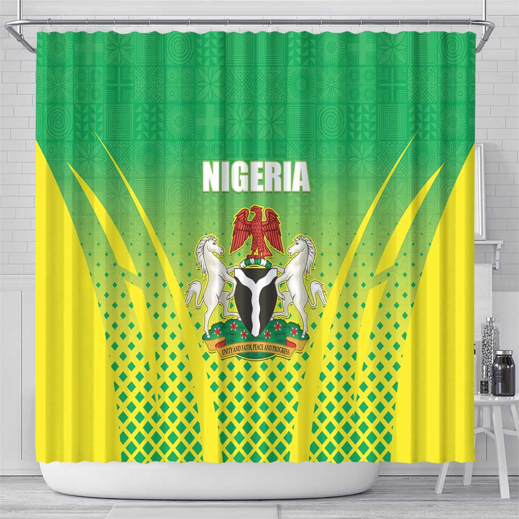 Nigeria Cricket Shower Curtain Come On Yellow Greens - Wonder Print Shop