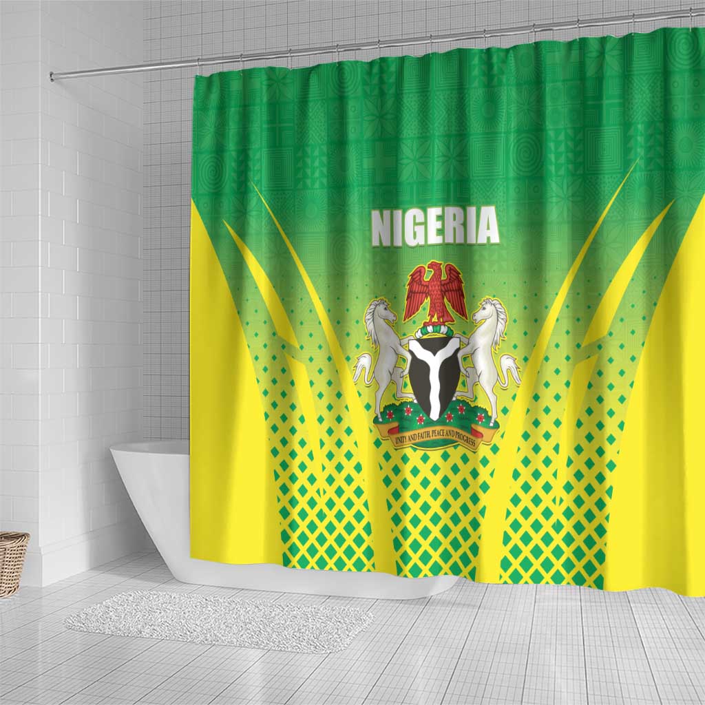 Nigeria Cricket Shower Curtain Come On Yellow Greens - Wonder Print Shop