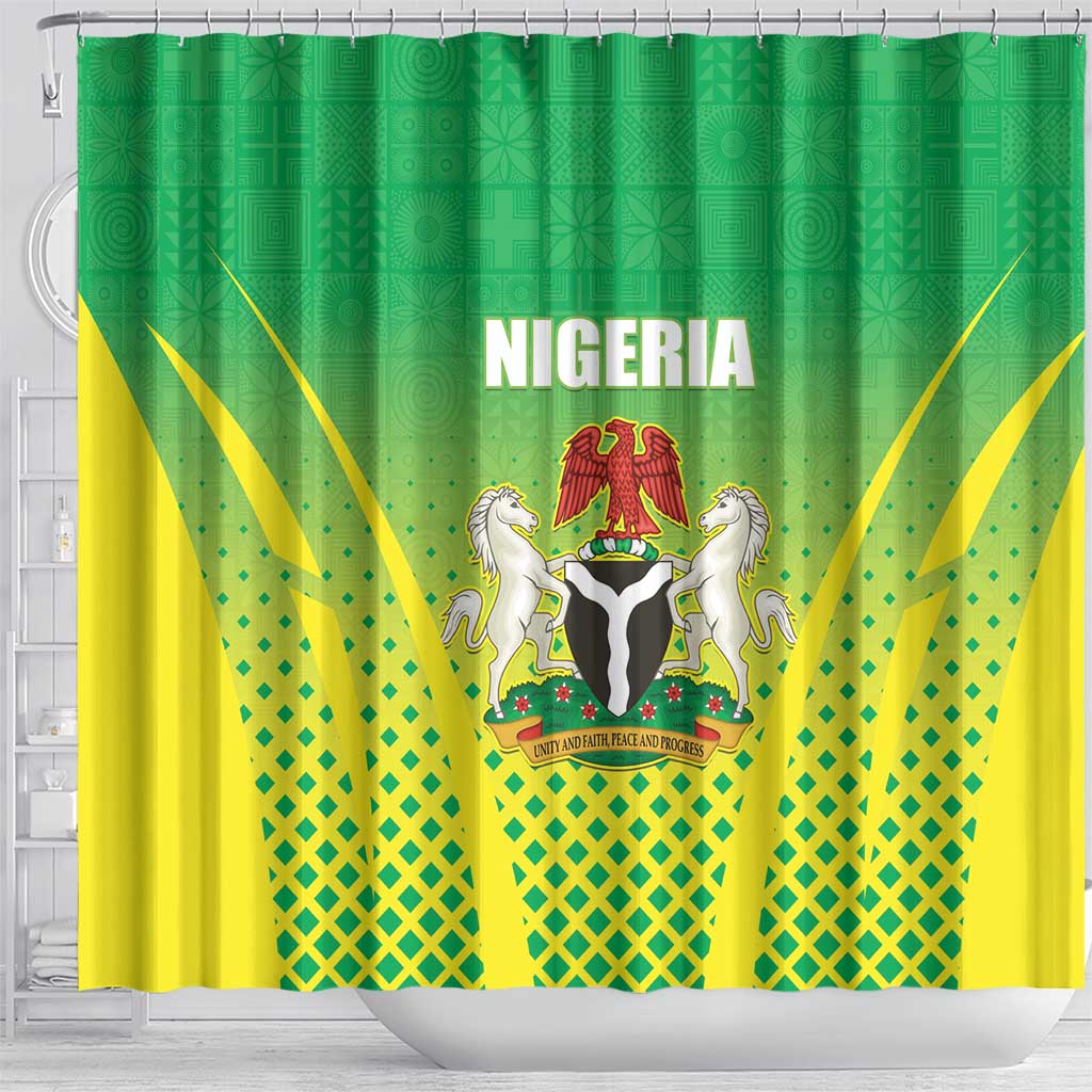 Nigeria Cricket Shower Curtain Come On Yellow Greens - Wonder Print Shop
