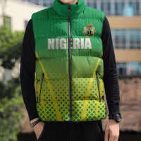 Custom Nigeria Cricket Sleeveless Puffer Jacket Come On Yellow Greens - Wonder Print Shop