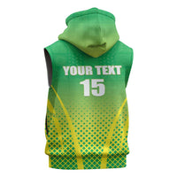 Custom Nigeria Cricket Sleeveless Zip Hoodie Come On Yellow Greens - Wonder Print Shop