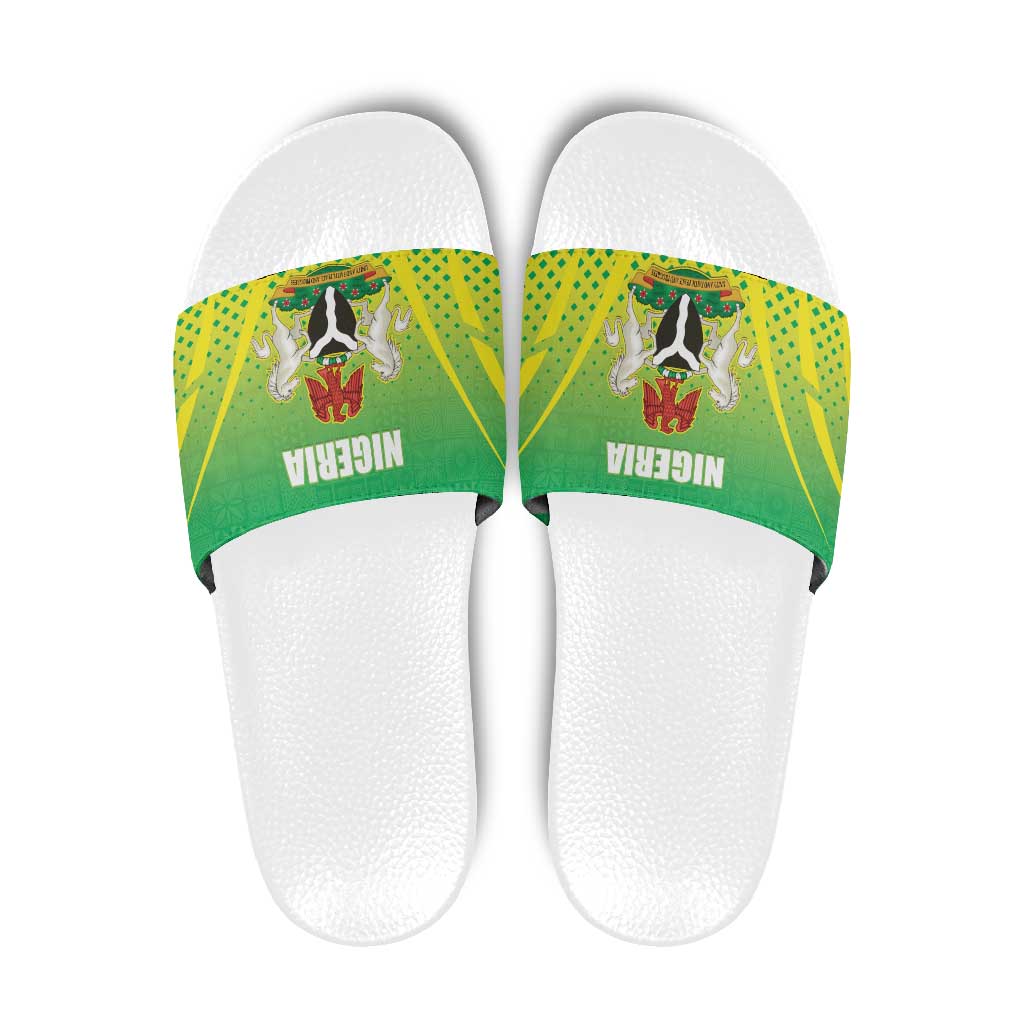 Nigeria Cricket Slide Sandals Come On Yellow Greens - Wonder Print Shop