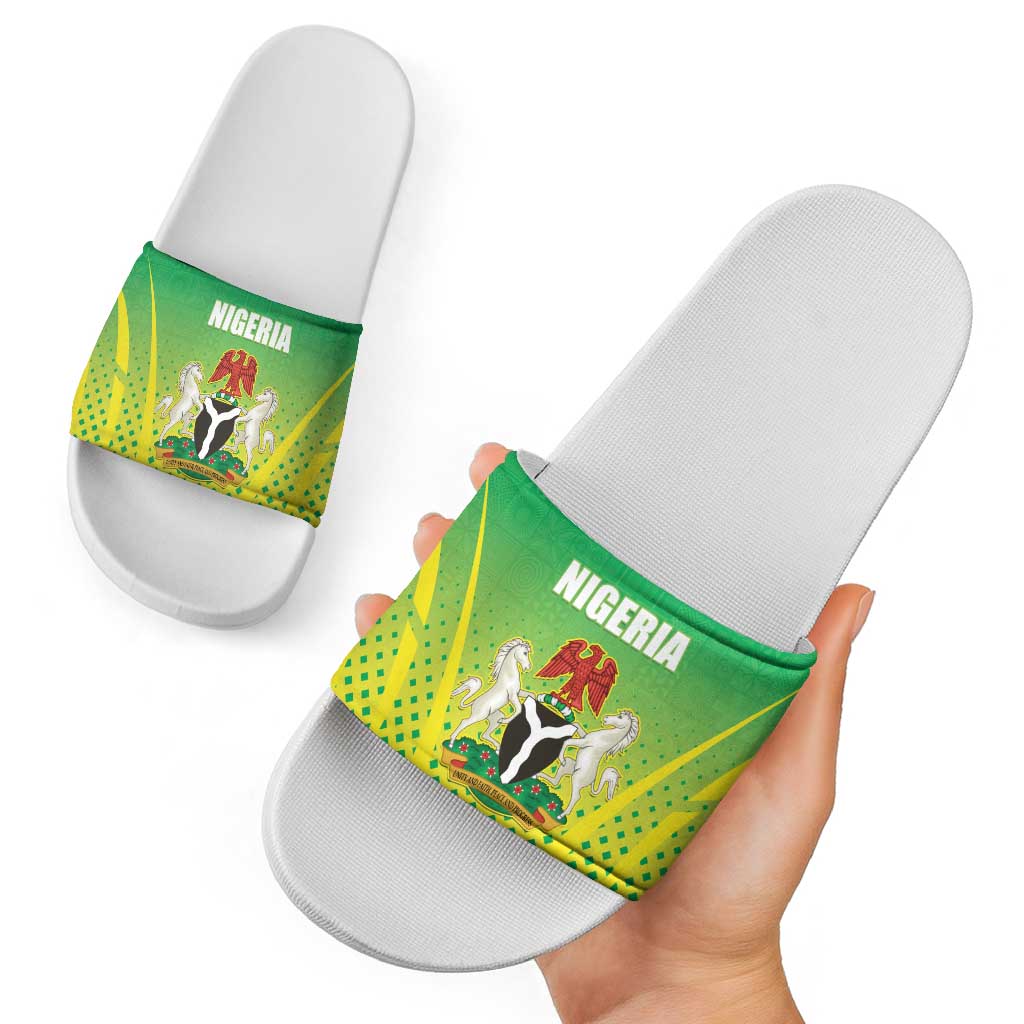 Nigeria Cricket Slide Sandals Come On Yellow Greens - Wonder Print Shop