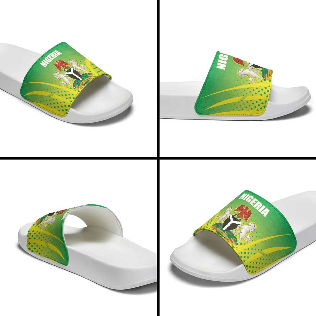 Nigeria Cricket Slide Sandals Come On Yellow Greens - Wonder Print Shop