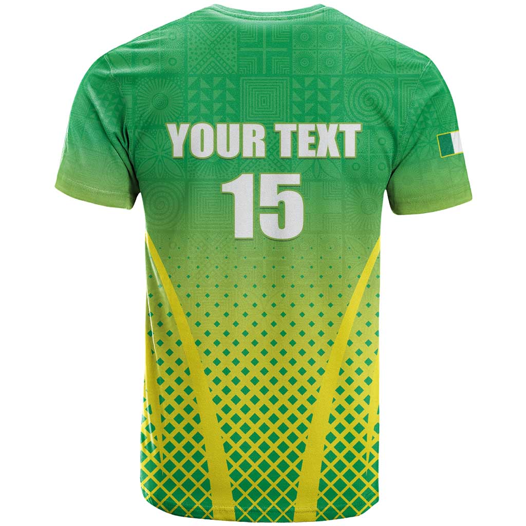 Custom Nigeria Cricket T Shirt Come On Yellow Greens - Wonder Print Shop