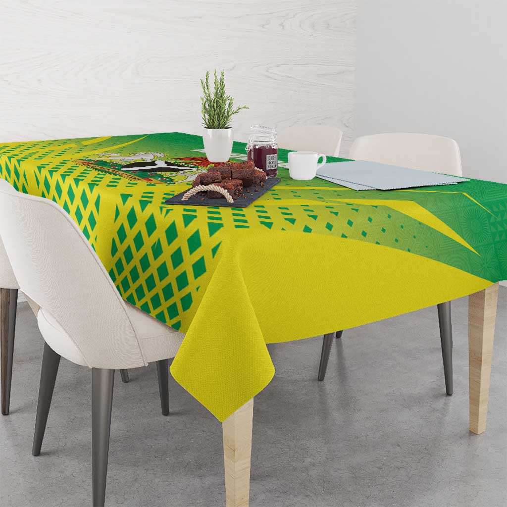 Nigeria Cricket Tablecloth Come On Yellow Greens - Wonder Print Shop