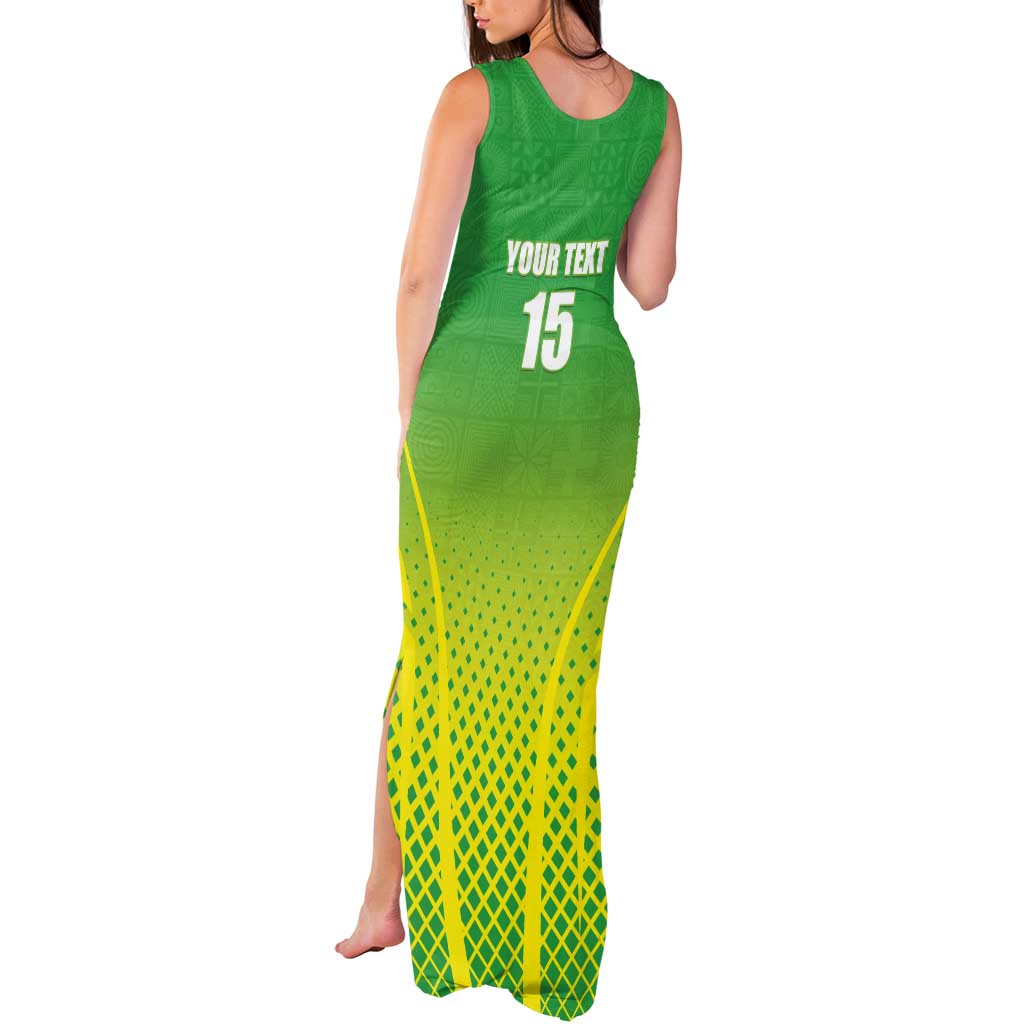 Custom Nigeria Cricket Tank Maxi Dress Come On Yellow Greens - Wonder Print Shop