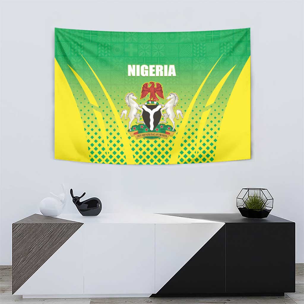 Nigeria Cricket Tapestry Come On Yellow Greens - Wonder Print Shop