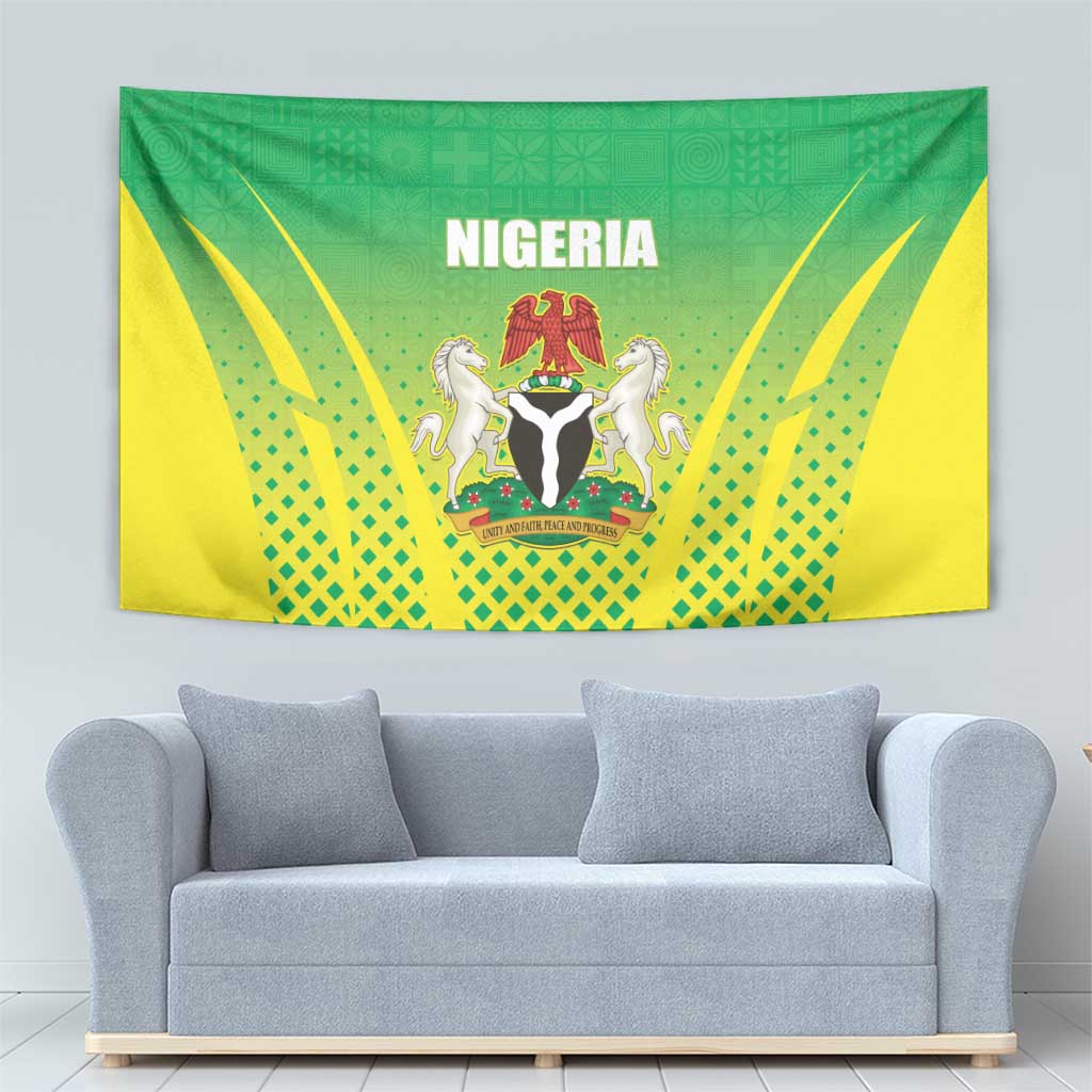 Nigeria Cricket Tapestry Come On Yellow Greens - Wonder Print Shop