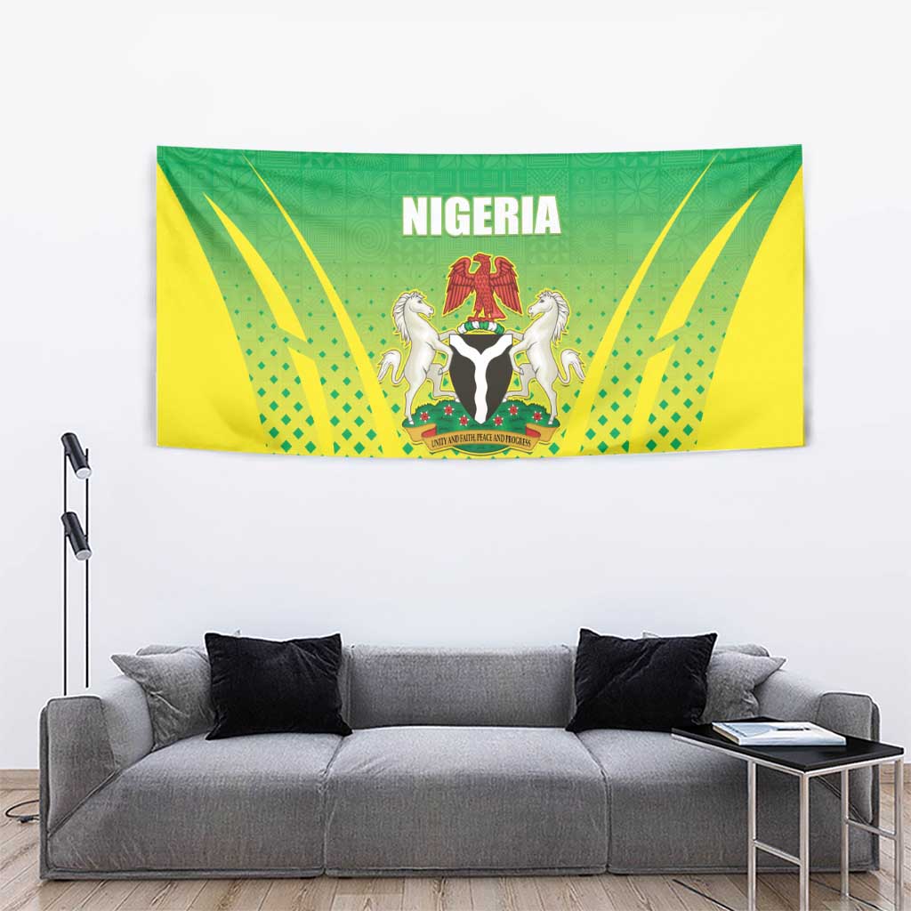 Nigeria Cricket Tapestry Come On Yellow Greens - Wonder Print Shop