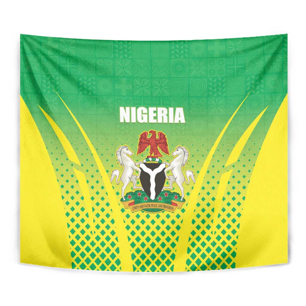 Nigeria Cricket Tapestry Come On Yellow Greens - Wonder Print Shop