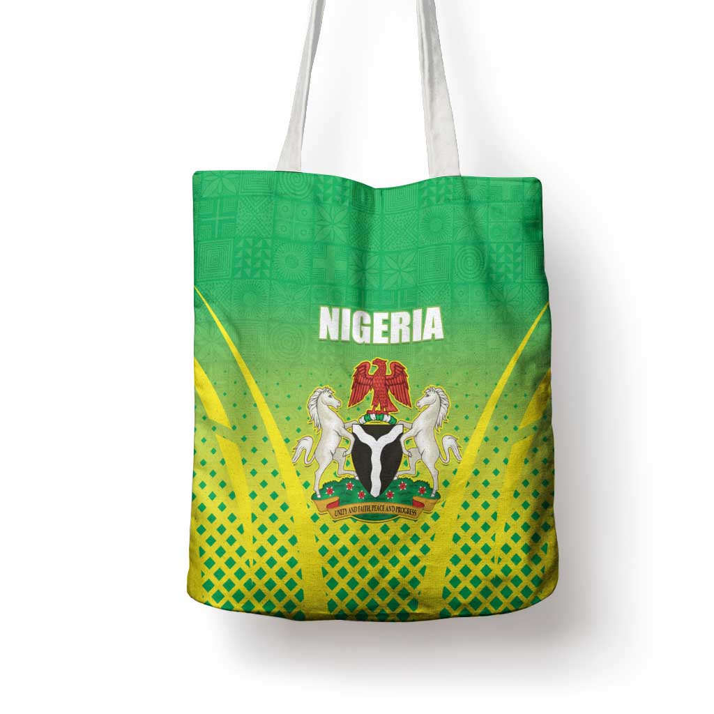 Nigeria Cricket Tote Bag Come On Yellow Greens - Wonder Print Shop