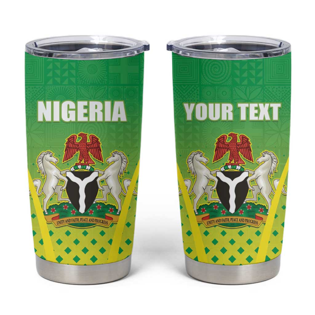 Custom Nigeria Cricket Tumbler Cup Come On Yellow Greens - Wonder Print Shop