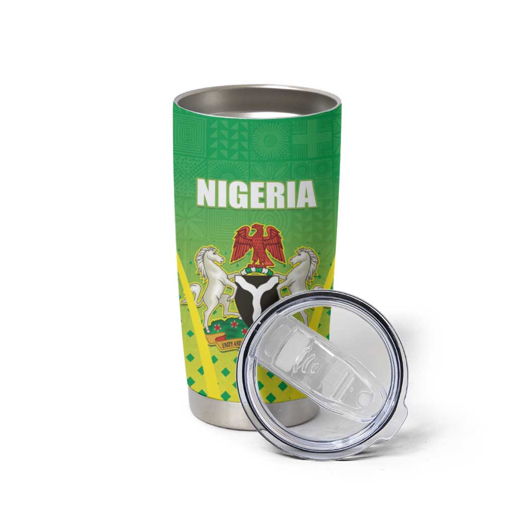 Custom Nigeria Cricket Tumbler Cup Come On Yellow Greens - Wonder Print Shop