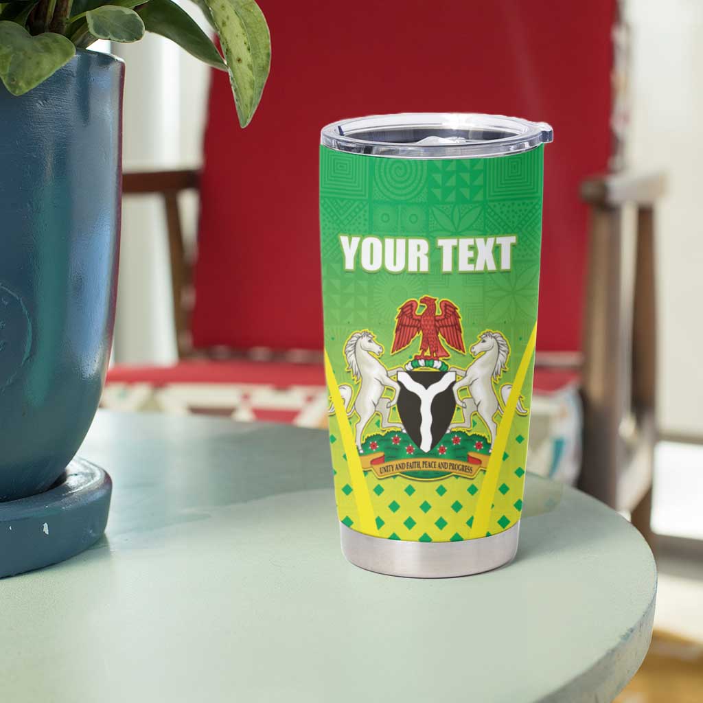 Custom Nigeria Cricket Tumbler Cup Come On Yellow Greens - Wonder Print Shop