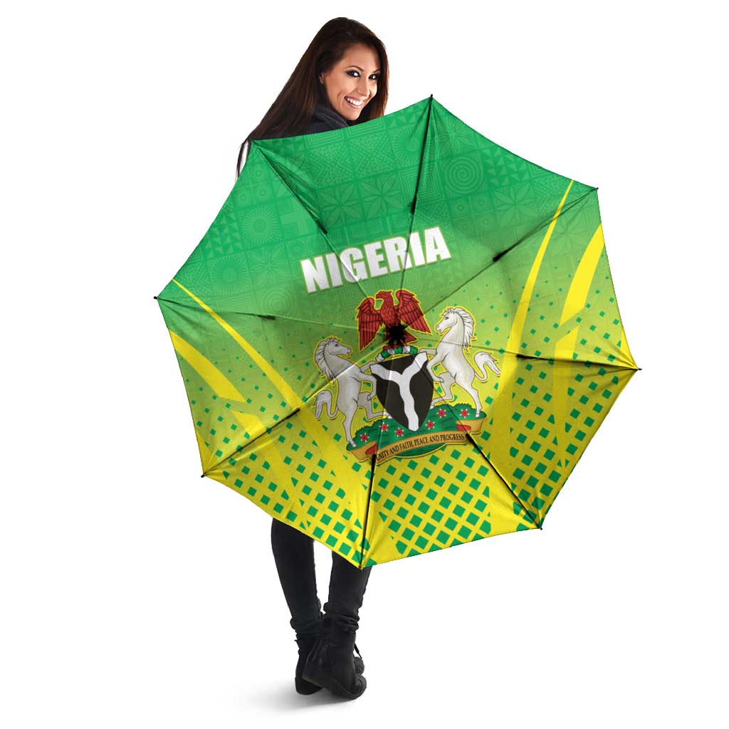 Nigeria Cricket Umbrella Come On Yellow Greens - Wonder Print Shop
