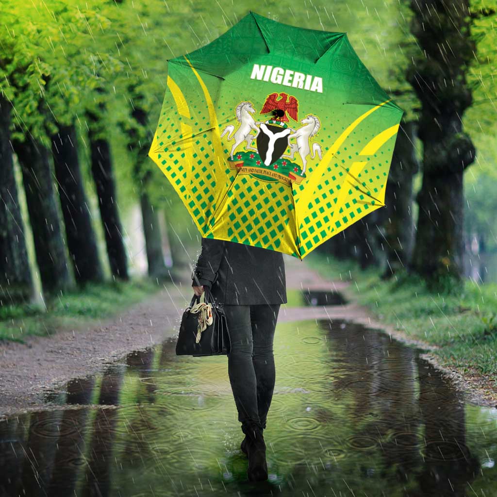 Nigeria Cricket Umbrella Come On Yellow Greens - Wonder Print Shop