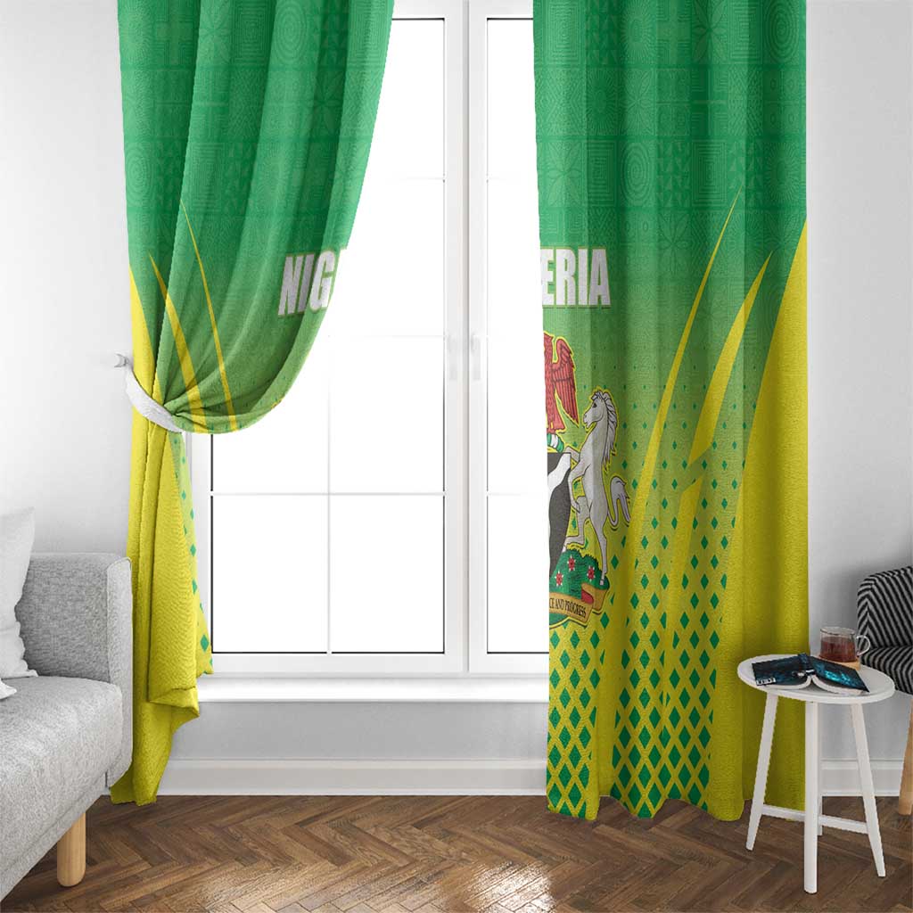 Nigeria Cricket Window Curtain Come On Yellow Greens - Wonder Print Shop