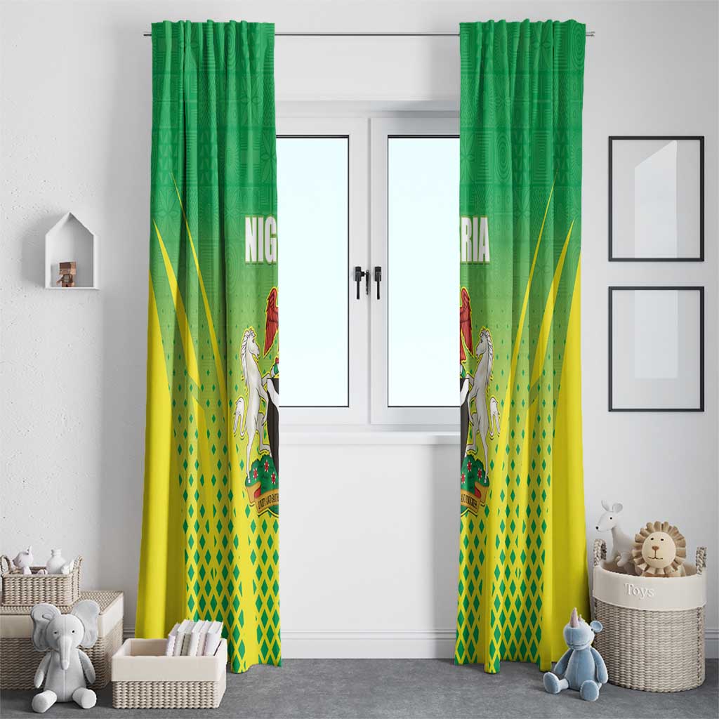 Nigeria Cricket Window Curtain Come On Yellow Greens - Wonder Print Shop