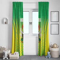 Nigeria Cricket Window Curtain Come On Yellow Greens - Wonder Print Shop
