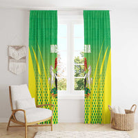 Nigeria Cricket Window Curtain Come On Yellow Greens - Wonder Print Shop